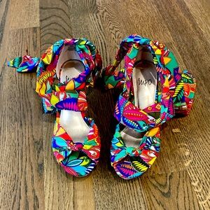 NWOB Impo Ovalia Colorful Ankle Tie Sandals